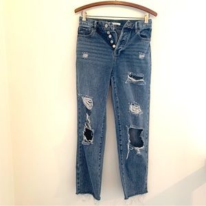 PacSun Los Angeles distressed denim high rise straight jeans size 25